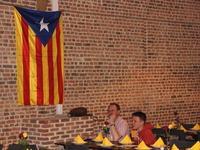 De Catalaanse onafhankelijkheidsvlag.